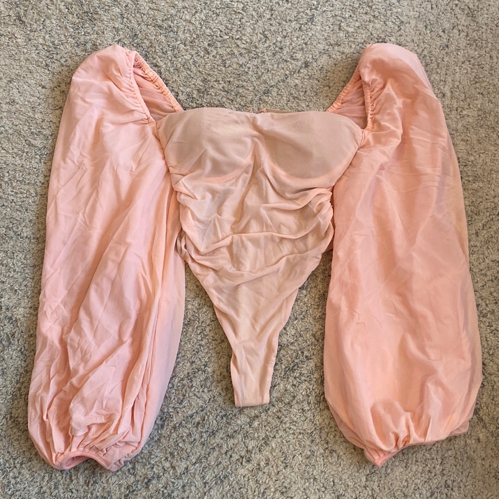 Oh Polly light pink long sleeved bodysuit SIZE 8